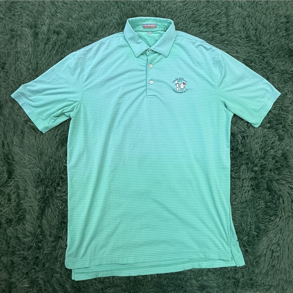 Peter Millar Men's L Large Golf Polo Shirt U.S. Open 2014 Pinehurst No.2 Striped